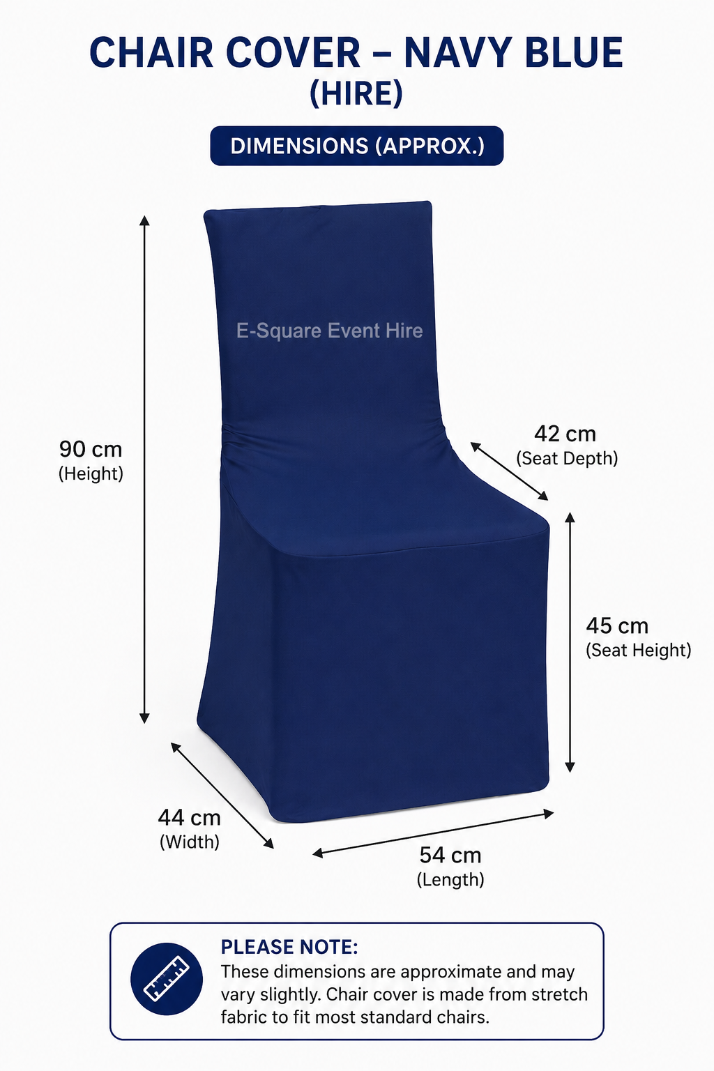 Kids Chair Cover Dark Blue Hire - Image 2