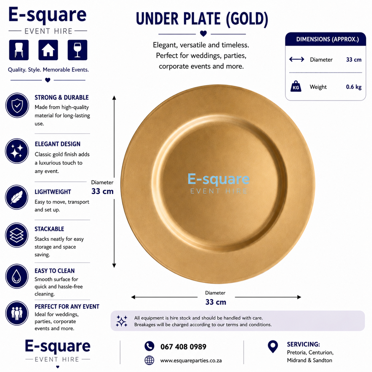 Gold Under Plate Hire - Image 2