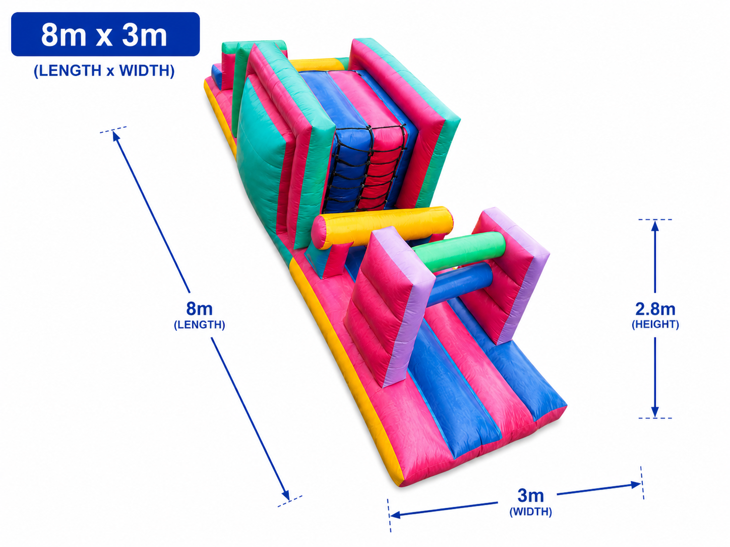 Obstacle Jumping Castle Hire (8mx3m) - Image 2
