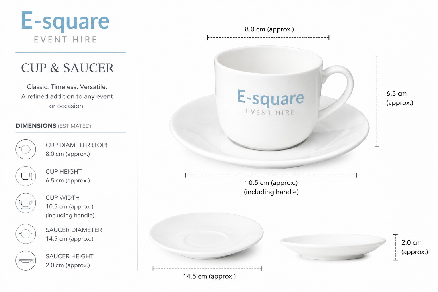 Tea Cup With Saucer Hire - Image 2