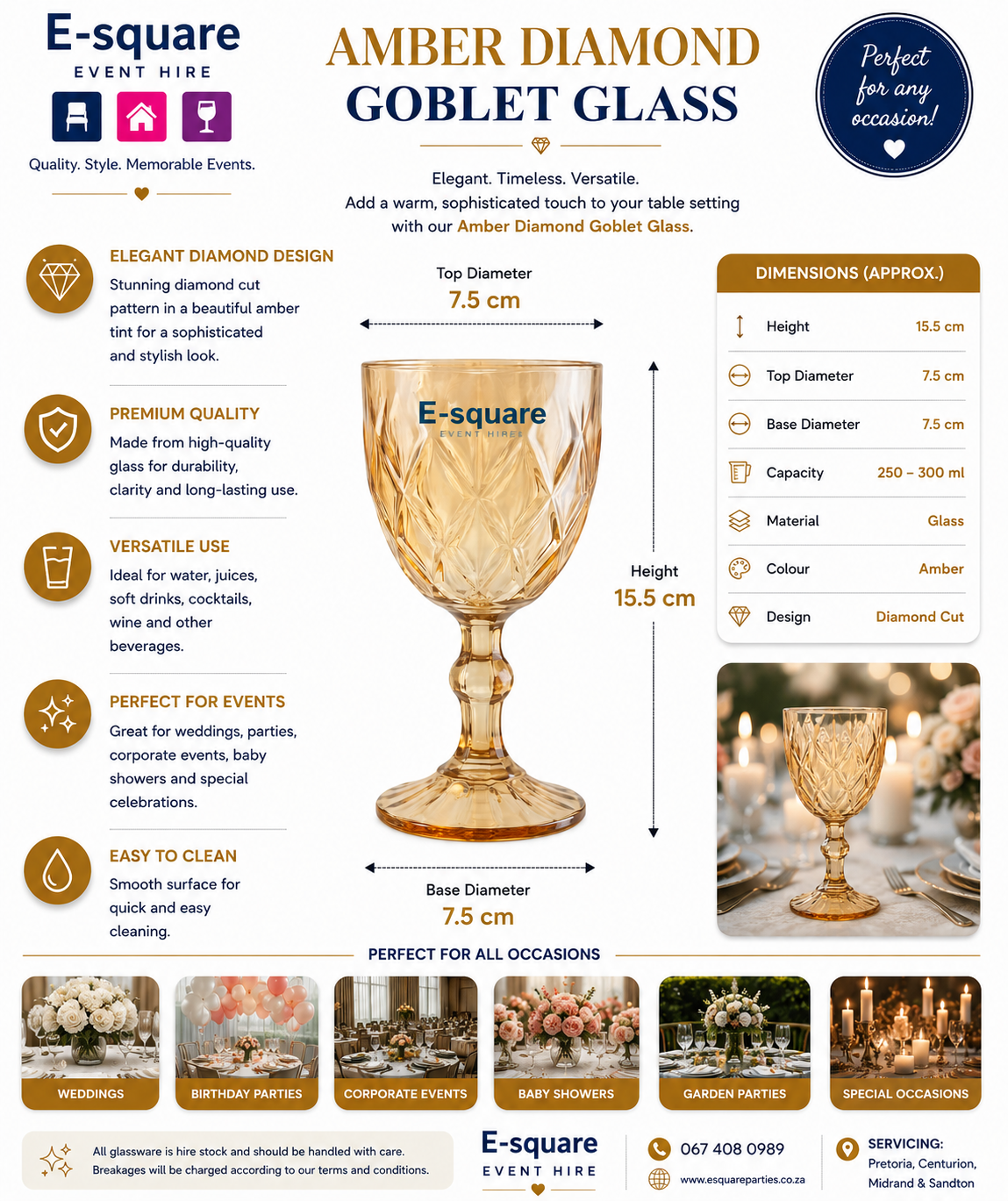 Trent Wine Amber 300ml (Hire) - Image 2