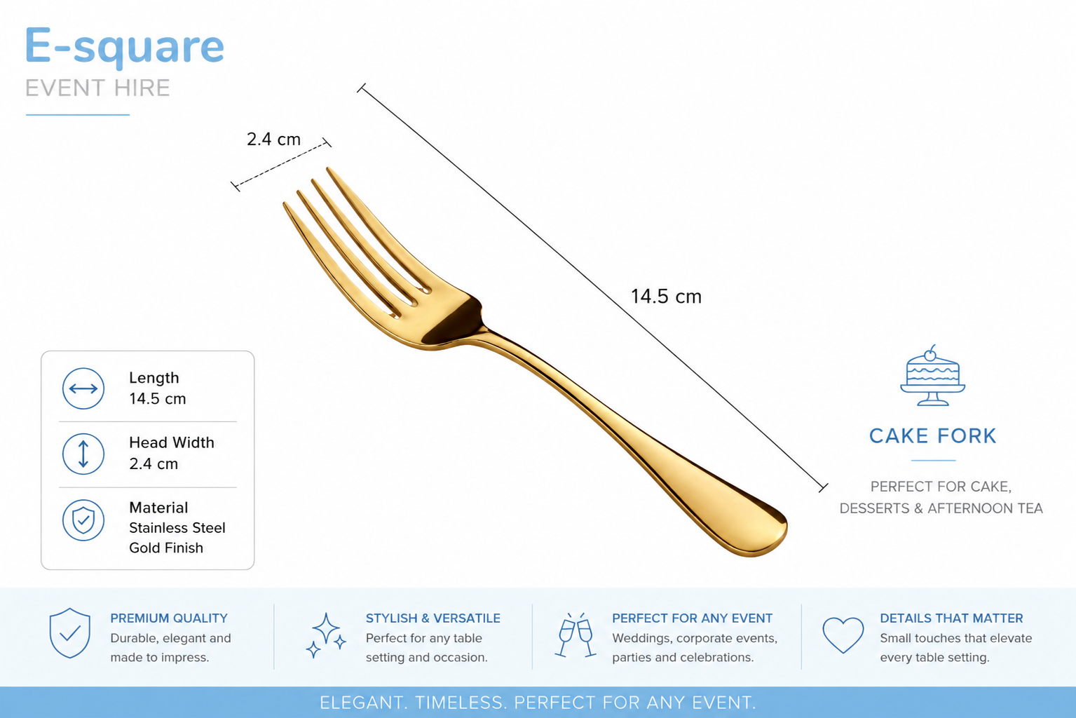 Gold Cake Fork Hire - Image 2