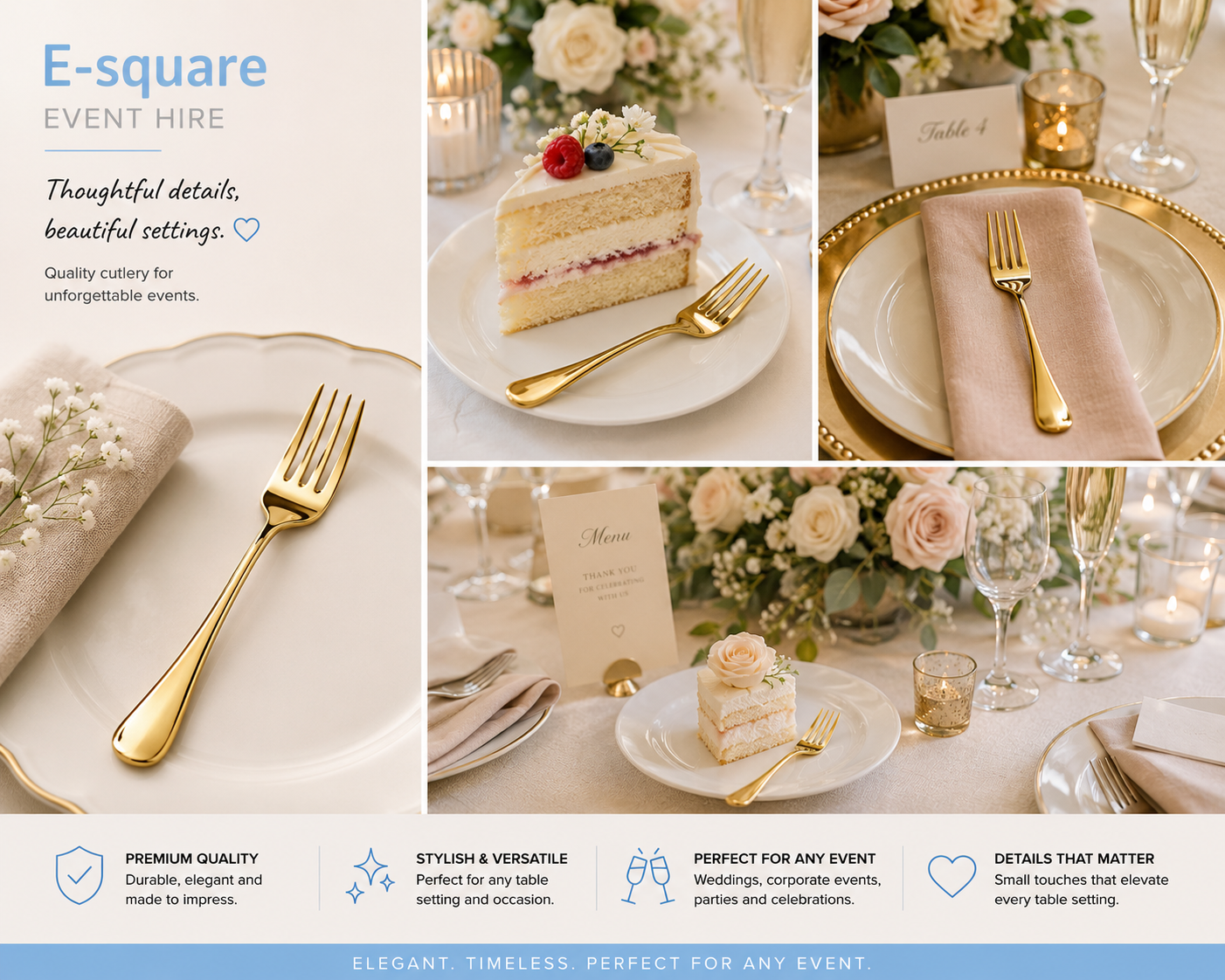 Gold Cake Fork Hire - Image 3