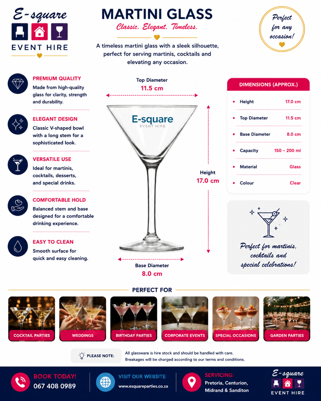 Martini Glass Hire - Image 2