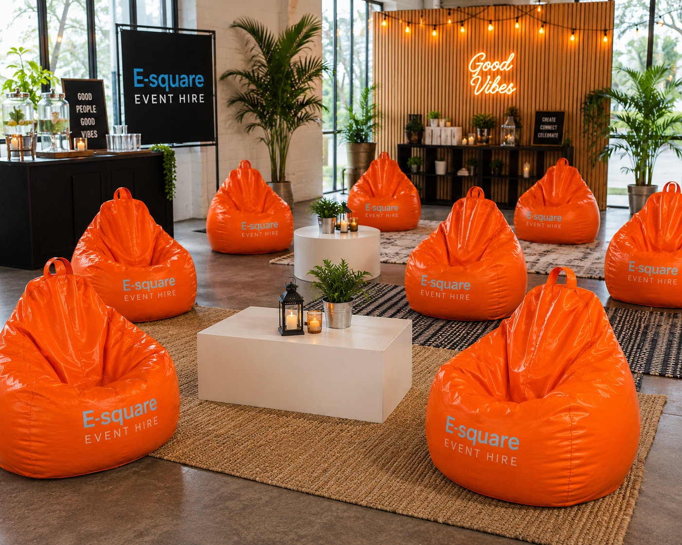 Orange Bean bag (Hire) - Image 3