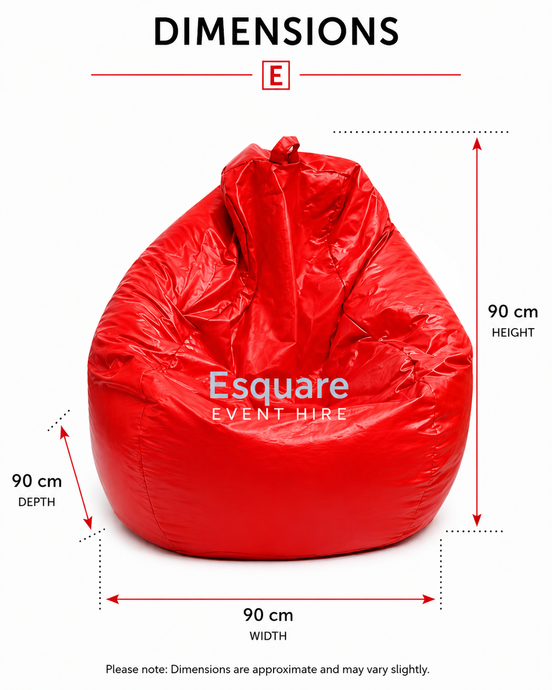 Red Bean bag (Hire) - Image 2
