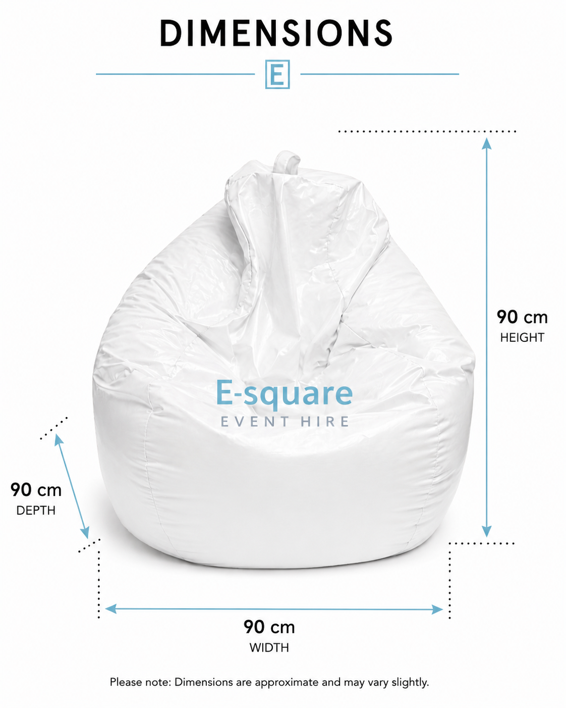 White Bean bag (Hire) - Image 2