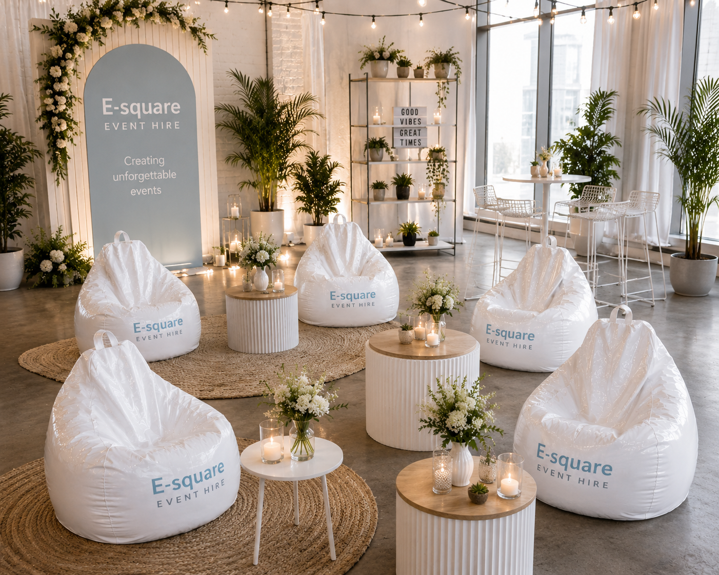 White Bean bag (Hire) - Image 4