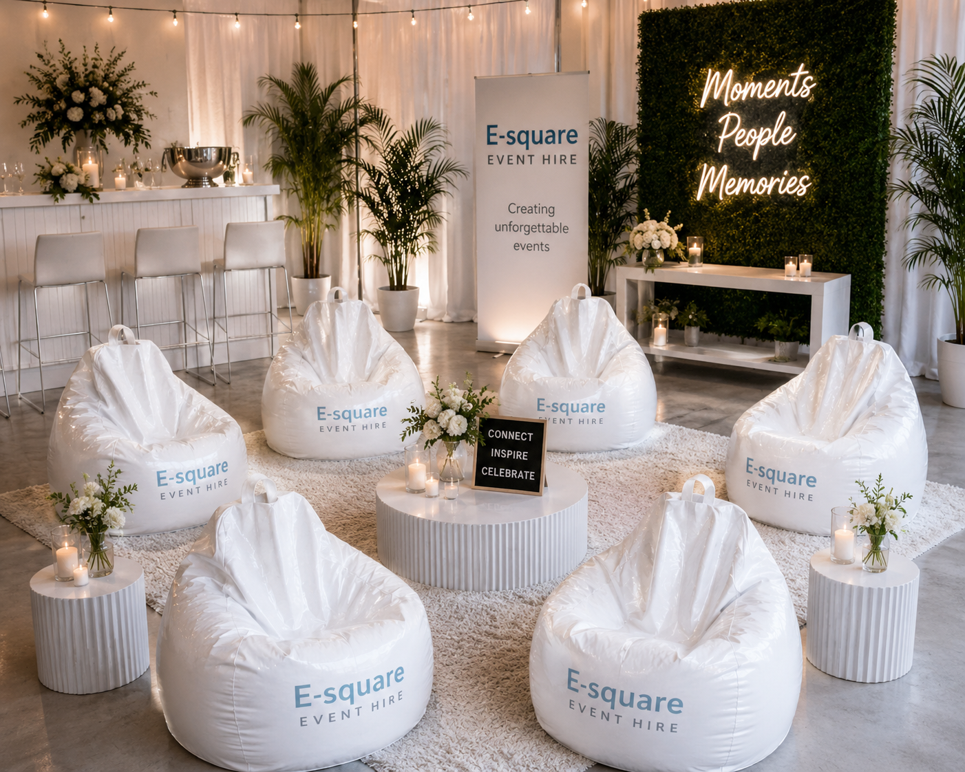 White Bean bag (Hire) - Image 3