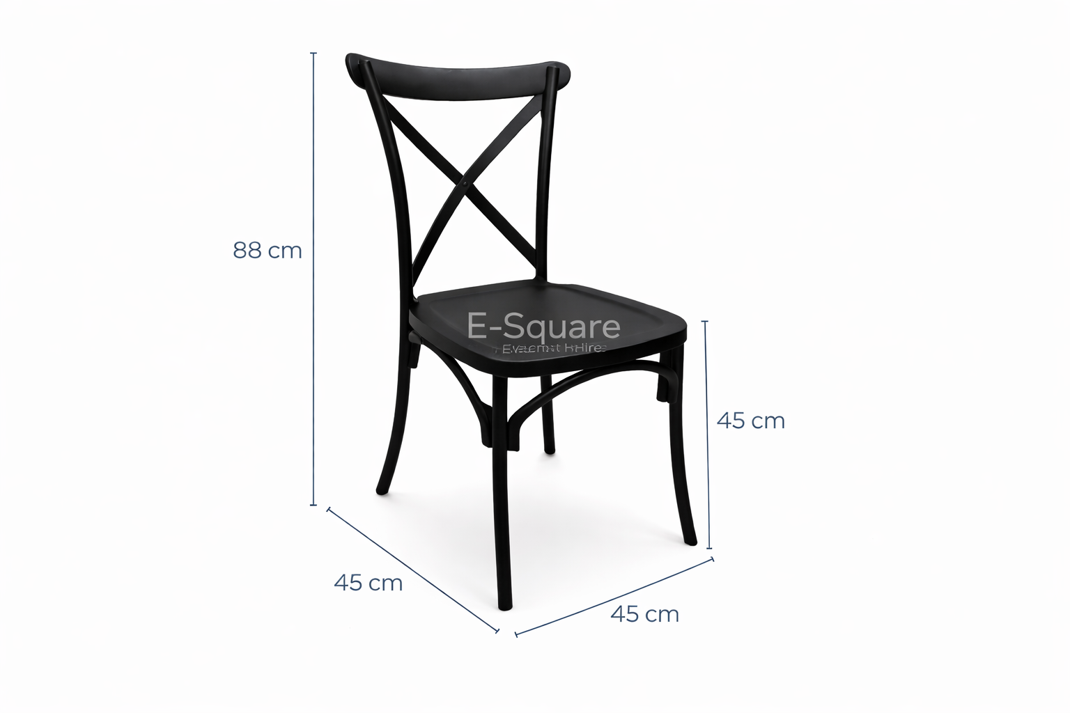 Black Crossback Chair (Hire) - Image 2